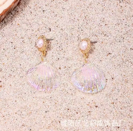 Acrylic Shell Pearl Earrings