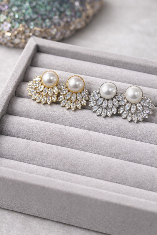 Empress Pearl & Marquise Sunburst Studs