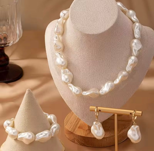 Pearl Jewelry Set 3-in-1
