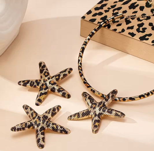 Leopard Starfish Jewelry Set