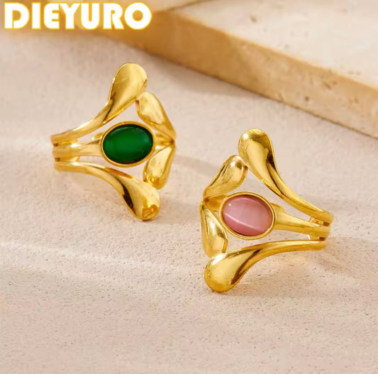 Adjustable Elliptical Rhinestone Ring