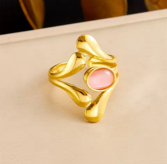 Adjustable Elliptical Rhinestone Ring