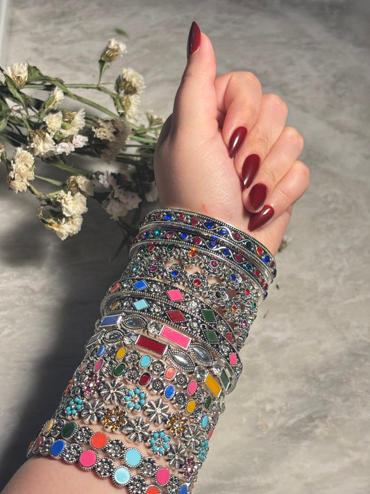 Colorful Oxidized Bangles Set