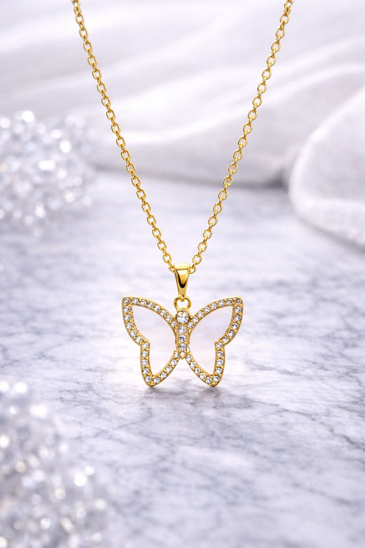 "Aurelia" Glimmering Butterfly Pendant Necklace
