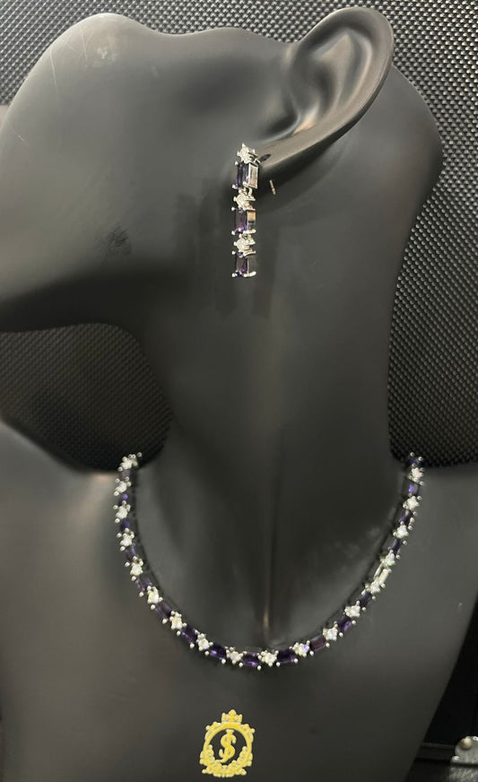 Citrine & Zircon Necklace Set