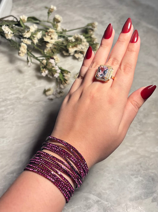 Ruby Sparkle Bangles Set