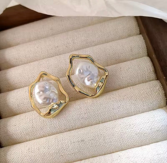 French Vintage Pearl Earrings