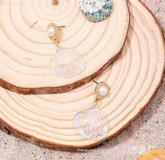 Acrylic Shell Pearl Earrings