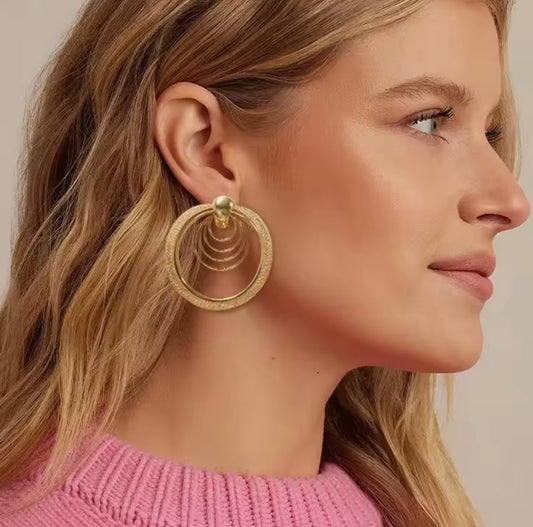 Double Circle Diamond Earrings