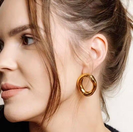 Chunky Gold Hoop Earrings
