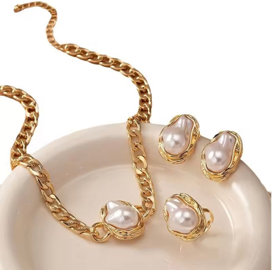 Irregular Pearl Jewelry Set