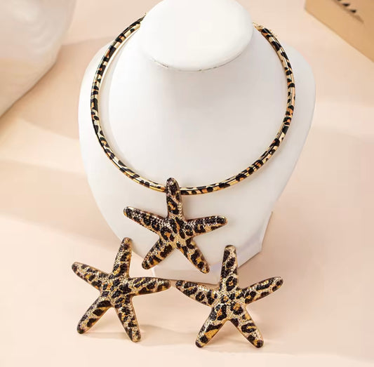Leopard Starfish Jewelry Set