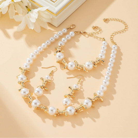 Ethnic Pearl Crystal jewelry Set