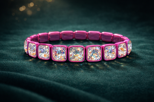 CrystalGlow Cushion Bracelet