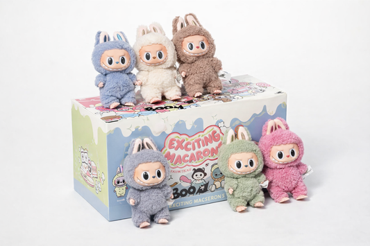 Labubu “Exciting Macaron” Plush Doll Blind 6 PCS Box Set – Cute Bunny Monster Collectible Series