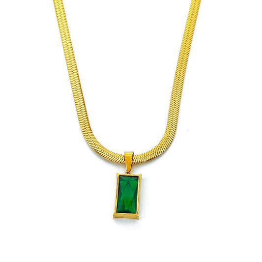 Heirloom Baguette Emerald Snake Chain